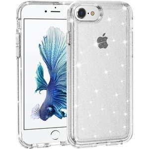 image:imageTENOC Phone Case Compatible with iPhone 7 Plus amp iPhone 8 Plus Black Case AntiFingerprint Protective Bumper Matte Cover for 55 InchClear Glitter