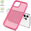 image:imageTENOC Phone Case Compatible with iPhone 13 amp iPhone 14 Black Case AntiFingerprint Protective Bumper Matte Cover for 61 InchTranslucent Hot Pink