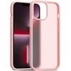 image:imageTENOC Phone Case Compatible with iPhone 13 amp iPhone 14 Black Case AntiFingerprint Protective Bumper Matte Cover for 61 InchTranslucent Pink