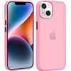 image:imageTENOC Phone Case Compatible with iPhone 13 amp iPhone 14 Black Case AntiFingerprint Protective Bumper Matte Cover for 61 InchTranslucent Pink