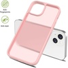 image:imageTENOC Phone Case Compatible with iPhone 13 amp iPhone 14 Black Case AntiFingerprint Protective Bumper Matte Cover for 61 InchTranslucent Pink