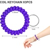 image:imageTENOC Spiral Coil Keychain Antilost Key Chain Holder Lanyard Cord for Sauna Outdoor Sports and Gym PoolDeep Purple