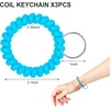 image:imageTENOC Spiral Coil Keychain Antilost Key Chain Holder Lanyard Cord for Sauna Outdoor Sports and Gym PoolLight Blue