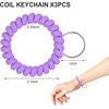 image:imageTENOC Spiral Coil Keychain Antilost Key Chain Holder Lanyard Cord for Sauna Outdoor Sports and Gym PoolLight Purple
