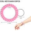 image:imageTENOC Spiral Coil Keychain Antilost Key Chain Holder Lanyard Cord for Sauna Outdoor Sports and Gym PoolPink