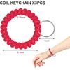 image:imageTENOC Spiral Coil Keychain Antilost Key Chain Holder Lanyard Cord for Sauna Outdoor Sports and Gym PoolRed