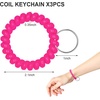 image:imageTENOC Spiral Coil Keychain Antilost Key Chain Holder Lanyard Cord for Sauna Outdoor Sports and Gym PoolRose Red