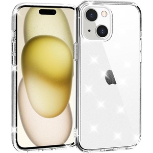 image:imageTENOC Phone Case Compatible with iPhone 15 Black Case AntiFingerprint Protective Bumper Matte Cover for 61 InchClear Glitter