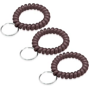 image:imageTENOC Spiral Coil Keychain Antilost Key Chain Holder Lanyard Cord for Sauna Outdoor Sports and Gym PoolBrown