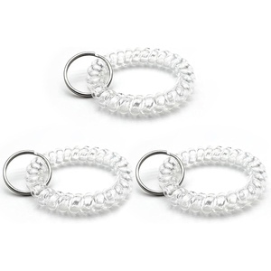 image:imageTENOC Spiral Coil Keychain Antilost Key Chain Holder Lanyard Cord for Sauna Outdoor Sports and Gym PoolClear