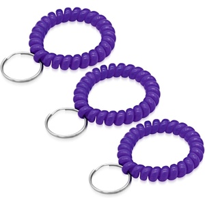 image:imageTENOC Spiral Coil Keychain Antilost Key Chain Holder Lanyard Cord for Sauna Outdoor Sports and Gym PoolDeep Purple