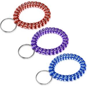 image:imageTENOC Spiral Coil Keychain Antilost Key Chain Holder Lanyard Cord for Sauna Outdoor Sports and Gym PoolG4