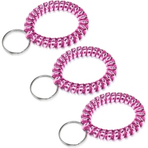 image:imageTENOC Spiral Coil Keychain Antilost Key Chain Holder Lanyard Cord for Sauna Outdoor Sports and Gym PoolMtrose Pink