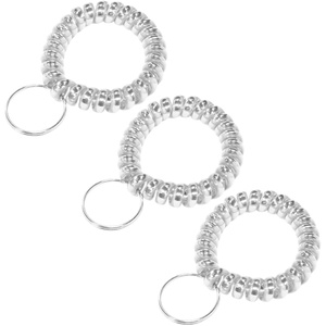 image:imageTENOC Spiral Coil Keychain Antilost Key Chain Holder Lanyard Cord for Sauna Outdoor Sports and Gym PoolMtsilver