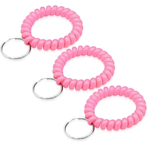 image:imageTENOC Spiral Coil Keychain Antilost Key Chain Holder Lanyard Cord for Sauna Outdoor Sports and Gym PoolPink