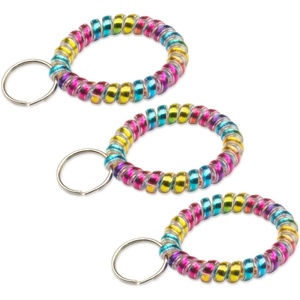 image:imageTENOC Spiral Coil Keychain Antilost Key Chain Holder Lanyard Cord for Sauna Outdoor Sports and Gym PoolRainbows1