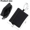 image:imageTENOC Small Coin Purse Tactical Keychain Pouch Portable Nylon Zip Change Purse with Carabiner D Ring Mini Wallet Pouch Bag for Men Women Outdoor Hiking Fishing Everyday Carry Black