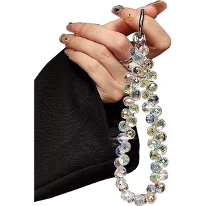 image:imageTENOC Beaded Phone Wrist Strap PurpleAwhite