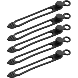 image:imageTENOC Silicone Cable Ties 10 Pcs Black Reusable Cable Holder Elastic Cord Straps Flexible Wire Organizer for Phone Tablet Charging Cable and Headset or OthersBlack