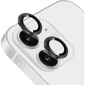 image:imageTENOC Camera Lens Protector 2 Pack for iPhone 11 amp iPhone 12 amp iPhone 12 Mini 9H Tempered Glass Camera Screen Cover Black Metal Individual Ring