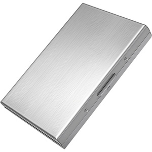image:imageTENOC Business Card Case 1 Pack Premium Aluminum Metal Credit Card Holder for Men amp Women Slim Hard Shell Wallet with 6 Accordion Slots for ID Cash amp Travel RFID Blocking Brushed Silver