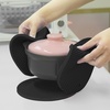 image:imageTENOC Silicone NonSlip Heat Resistant amp WaterTrapping Trivet Mats for Hot Pots amp Pans amp Dishes amp Cookware Multipurpose Kitchen Table Coaster 71 Inch BlackBlack