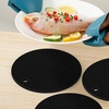 image:imageTENOC Silicone NonSlip Heat Resistant amp WaterTrapping Trivet Mats for Hot Pots amp Pans amp Dishes amp Cookware Multipurpose Kitchen Table Coaster 71 Inch BlackBlack