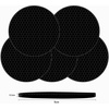 image:imageTENOC Silicone NonSlip Heat Resistant amp WaterTrapping Trivet Mats for Hot Pots amp Pans amp Dishes amp Cookware Multipurpose Kitchen Table Coaster 71 Inch BlackBlack