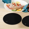 image:imageTENOC Silicone NonSlip Heat Resistant amp WaterTrapping Trivet Mats for Water Glasses amp Teacup amp Coffee Cup amp Dishes amp Cookware Multipurpose Kitchen Table Coaster 35Inch BlackBlack