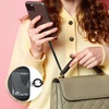 image:imageTENOC Spiral Coil Spring Keychain Antilost Key Chain Holder Lanyard Cord with Lobster ClaspBlack
