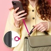 image:imageTENOC Spiral Coil Spring Keychain Antilost Key Chain Holder Lanyard Cord with Lobster ClaspRose Red