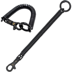 image:imageTENOC Spiral Coil Spring Keychain Antilost Key Chain Holder Lanyard Cord with Lobster ClaspBlack