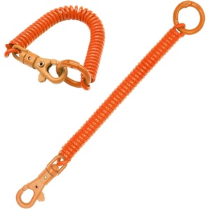 image:imageTENOC Spiral Coil Spring Keychain Antilost Key Chain Holder Lanyard Cord with Lobster ClaspOrange