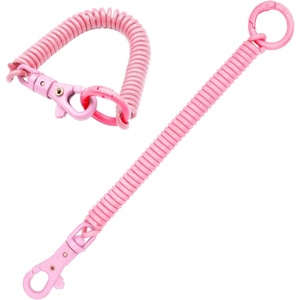 image:imageTENOC Spiral Coil Spring Keychain Antilost Key Chain Holder Lanyard Cord with Lobster ClaspPink