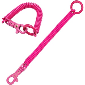 image:imageTENOC Spiral Coil Spring Keychain Antilost Key Chain Holder Lanyard Cord with Lobster ClaspRose Red