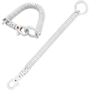 image:imageTENOC Spiral Coil Spring Keychain Antilost Key Chain Holder Lanyard Cord with Lobster ClaspWhite