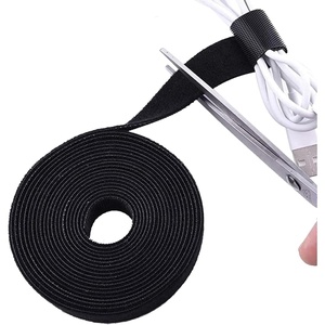 image:imageTENOC Reusable Hook and Loop Cable Tie Tool Adjustable Cable Organizer Tape Cord Wrap for Home Office Wire Bundling Hook and Loop Tape Manage Wire Straps Black 25 In x 98 Ft x 1 Roll25 In