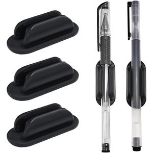 image:image3 Pack Adhesive Pen Holder Silicone Oval Black